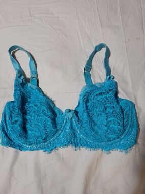 Lace Underwire Bra in Teal Blue - Mimi Holliday Designer Goosberry Lace